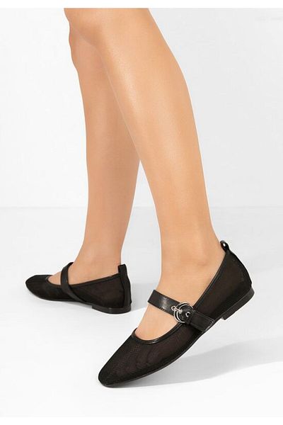 B T Shoes Albina women's black ballet flats