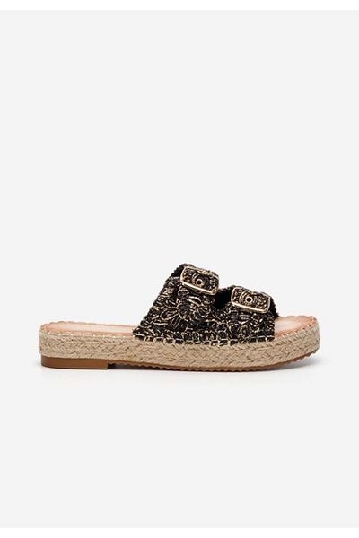 B T Shoes Harley women's black beach slippers