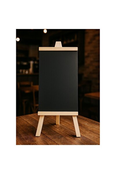 OEM Tabla de scris cu suport din lemn, 25 x 48 cm, reutilizabila, design clasic