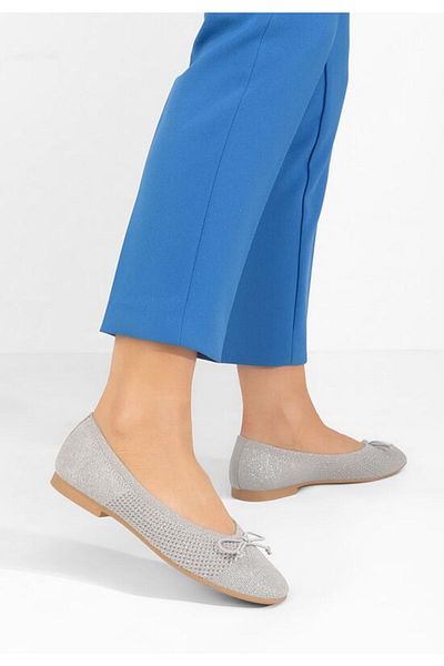 B T Shoes Women's silver Barrie ballet flats