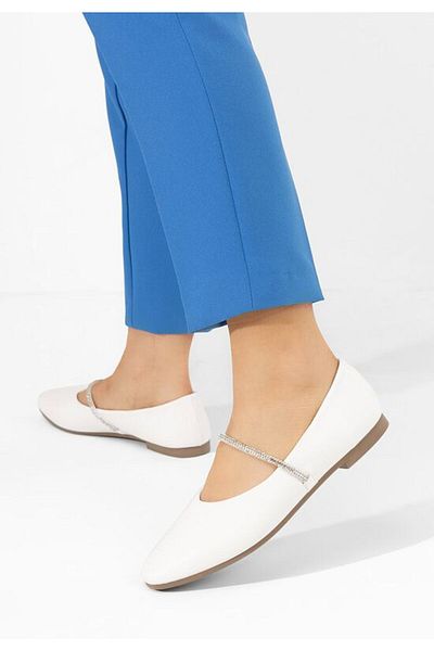 B T Shoes Elegant white Aglaia ballerinas