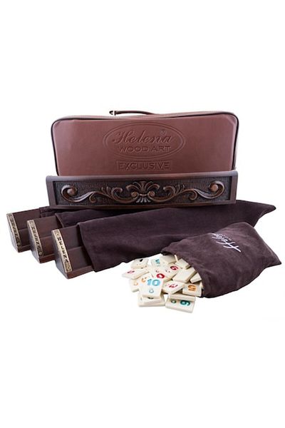 Helena Joc Remi - Rummy sculptat manual din lemn masiv pe semirotund