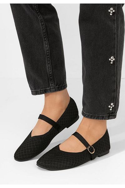 B T Shoes Leslee women's black ballet flats
