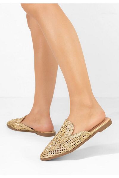 B T Shoes Myriam women's gold clogs