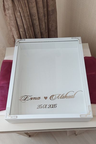 Verda Çerçeve 40X50 cm Rose Memory Frame! Deep Frame Without Leds! Rose Memory Frame - for Bridal Bouquets