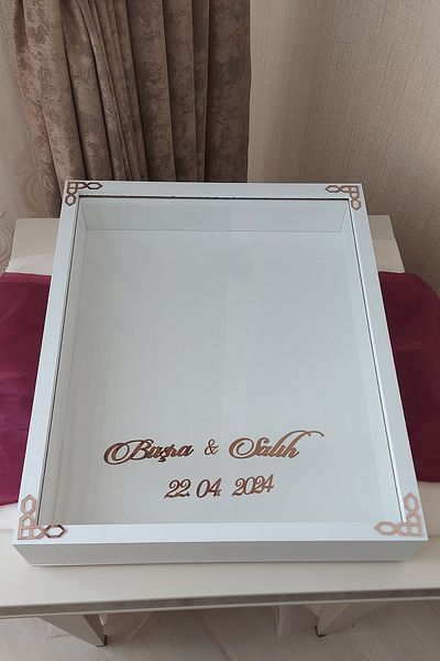 Verda Çerçeve 40X50 cm Rose Memory Frame! Deep Frame Without Leds! Rose Memory Frame - for Bridal Bouquets