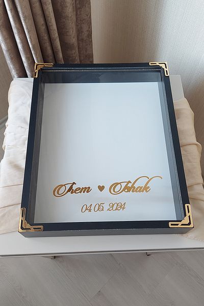 Verda Çerçeve 40X50 cm Rose Memory Frame! Deep Frame Without Leds! Rose Memory Frame - for Bridal Bouquets