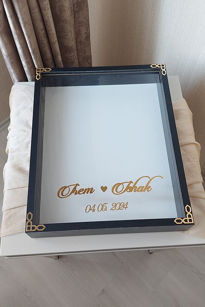 Verda Çerçeve 40X50 cm Rose Memory Frame! Deep Frame Without Leds! Rose Memory Frame - for Bridal Bouquets