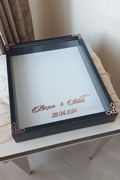 Verda Çerçeve 40X50 cm Rose Memory Frame! Deep Frame Without Leds! Rose Memory Frame - for Bridal Bouquets