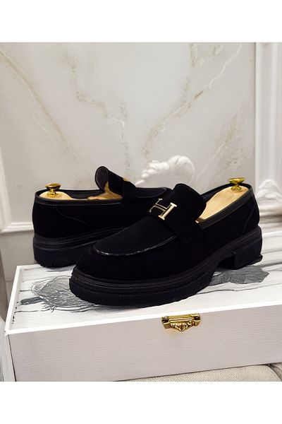 EXCLUSIVE STYLE Black velvet loafers - ASLAN