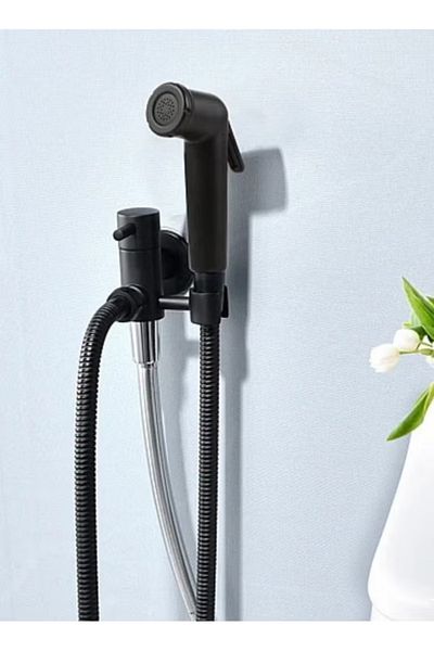 Other Bidet with Steel Hose 1.2M Circular Black