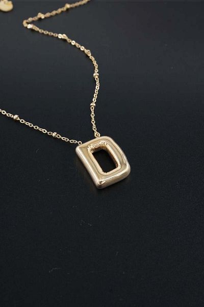 By Zeyna Aksesuar Women's 316 L Stainless Steel Balloon Letter Necklace D
