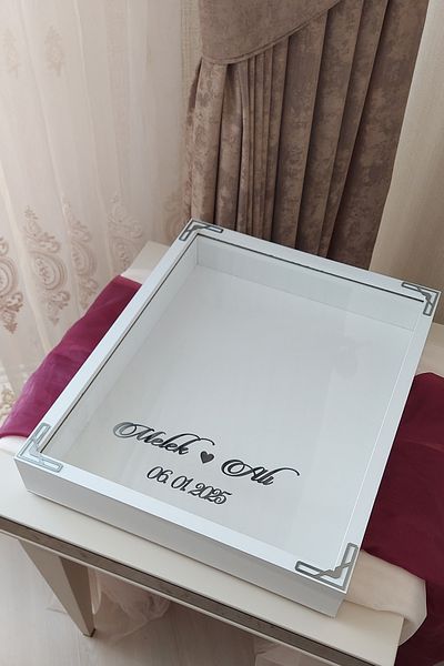 Verda Çerçeve 40X50 cm Rose Memory Frame! Deep Frame Without Leds! Rose Memory Frame - for Bridal Bouquets