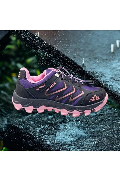JOJO KIDS adidași impermeabili pentru fete, șireturi inteligente din cauciuc, pantofi cu talpă anti-alunecare, talpă ortopedică