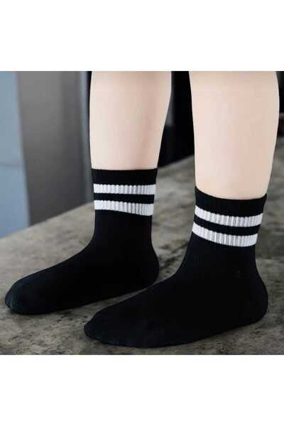 HAYEL 4 чифта кръгли унисекс чорапи за тенис за момичета и момчета