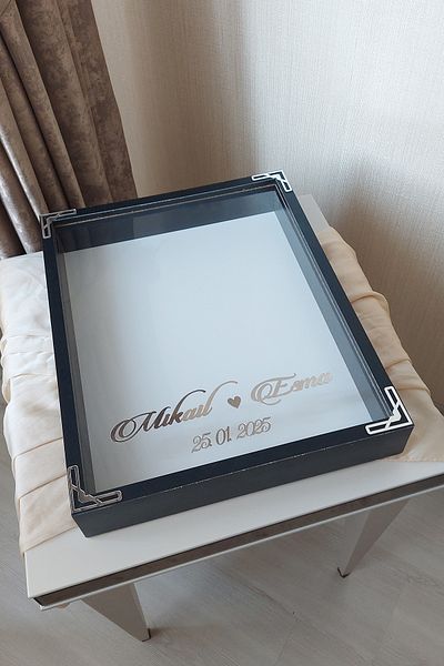 Verda Çerçeve 40X50 cm Rose Memory Frame! Deep Frame Without Leds! Rose Memory Frame - for Bridal Bouquets