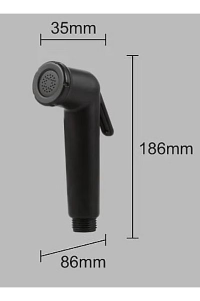 Other Bidet with Steel Hose 1.2M Circular Black