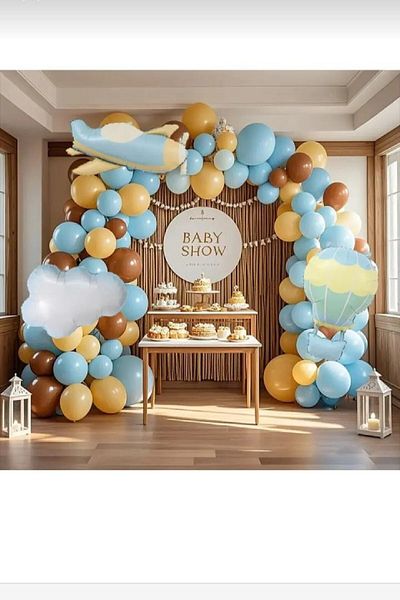Bkmc Dreamy Sky Themed Balloon Arch Birthday Party Set Ornament