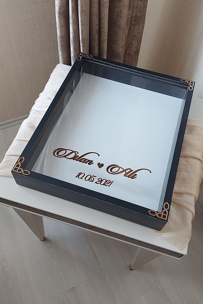 Verda Çerçeve 40X50 cm Rose Memory Frame! Deep Frame Without Leds! Rose Memory Frame - for Bridal Bouquets