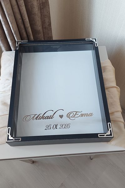 Verda Çerçeve 40X50 cm Rose Memory Frame! Deep Frame Without Leds! Rose Memory Frame - for Bridal Bouquets