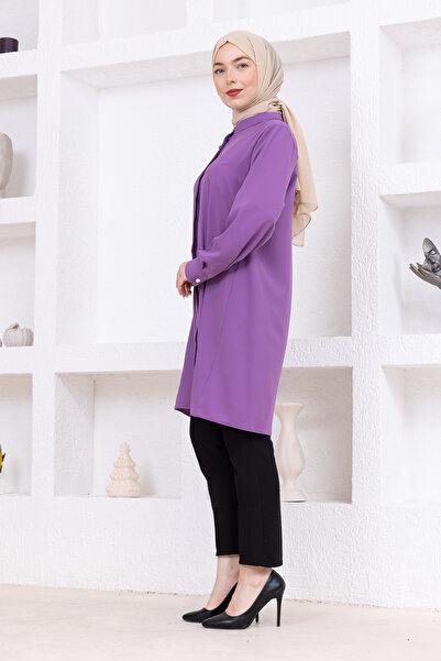 FİDEY Сатинова туніка з каменними ґудзиками