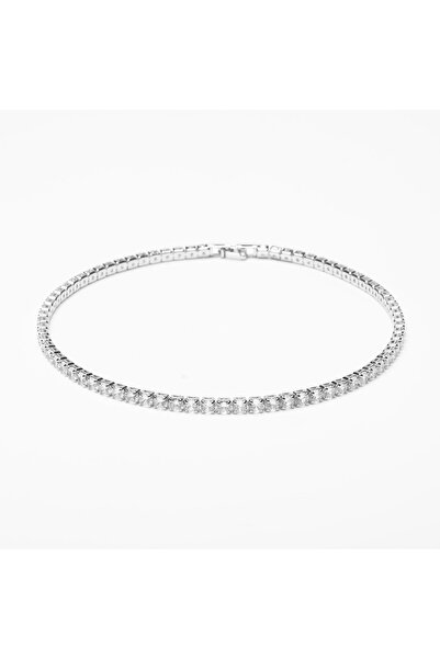 ElectraStore Tennis Set, Gold Plated Extension Necklace And Silver Earrings