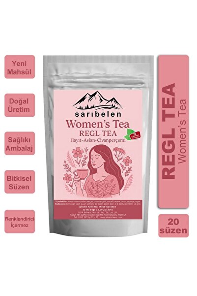 sarıbelen Women’s Tea Regl Dönemine Özel Bitki Çayı Doğal ve Katkısız "Adet Çayı" 30 g 20 Süzen Poşet