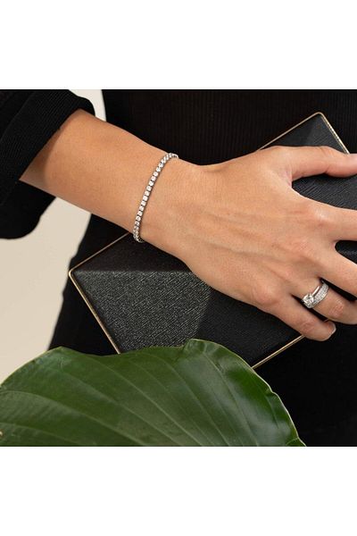 ElectraStore Tennis Bracelet 925 SILVER Diamond Look