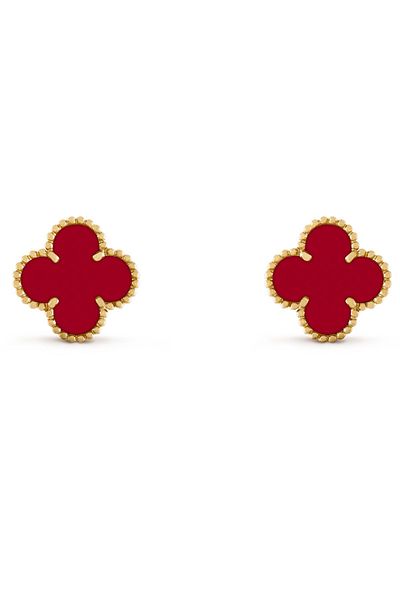 ElectraStore Red Flower Earrings