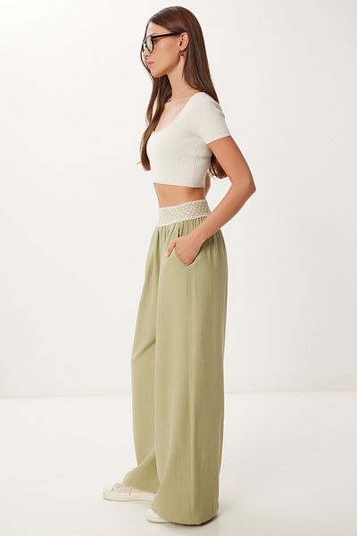 Lovelyİstanbul Knitted Detailed Linen Trousers