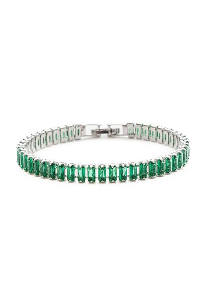 ElectraStore Tennis Bracelet With Green Zirconia Crystals