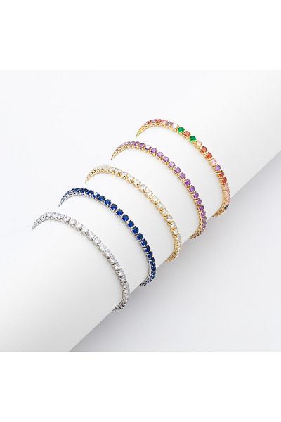 ElectraStore Set of 5 Gold Plated Tennis Bracelets
