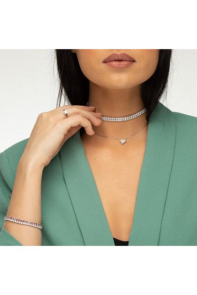 ElectraStore 14K White Gold Plated Tennis Jewelry Set