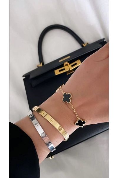 ElectraStore Set of 3 LOVE + Flower Bracelets