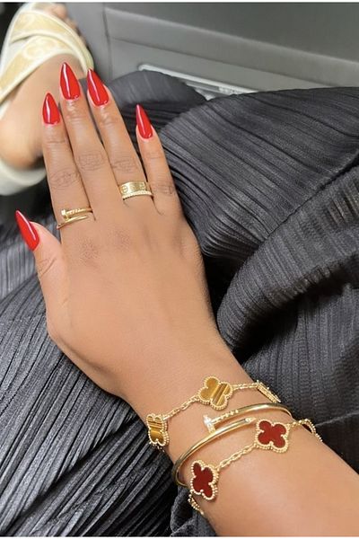 ElectraStore Alhambra Red/Animal Print Bracelet Set