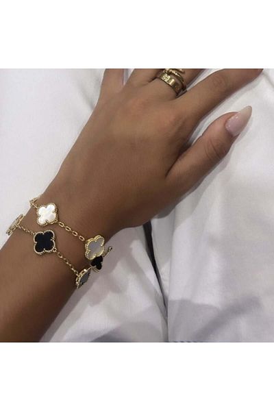 ElectraStore Alhambra Black&White Bracelet Set