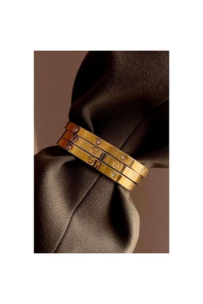 ElectraStore Set of 3 Love Diamond Look Bracelets