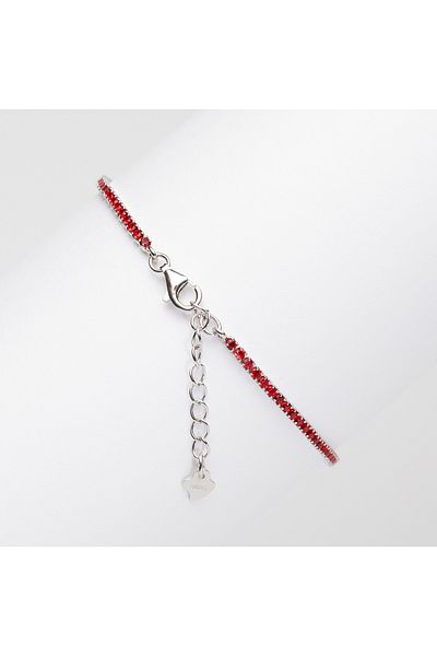 ElectraStore 925 SILVER Tennis Bracelet Ruby