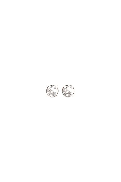 ElectraStore Silver Diamond Flowers Earrings