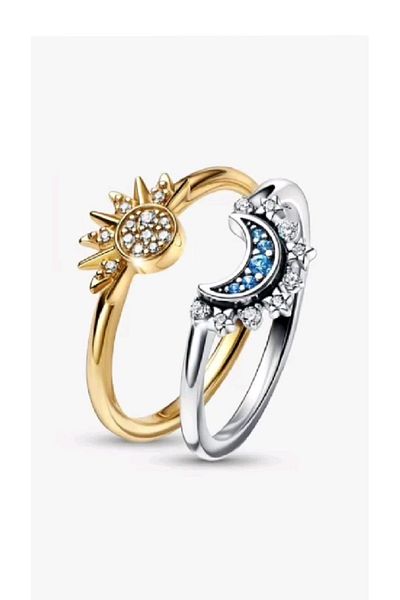 ElectraStore Set of 2 Celestial Rings Sun & Moon