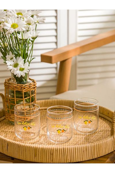 LC Waikiki Lcw Home Mixed Printed Glass Cup Set of 3 280 ml