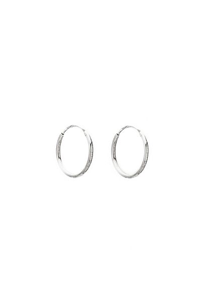 ElectraStore Small Round Link Silver Earrings