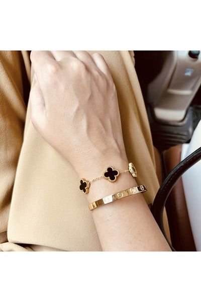 ElectraStore Set of 2 Mi Amor Alhambra Black + LOVE Bracelets