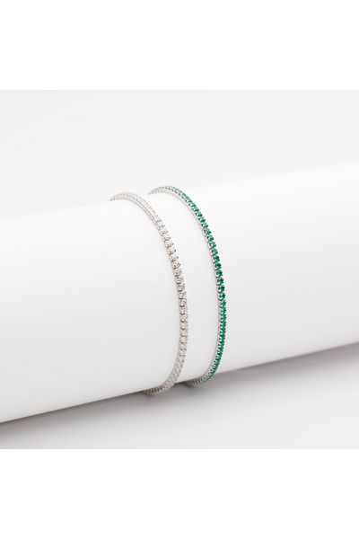 ElectraStore Agatha Silver Tennis Bracelet Set