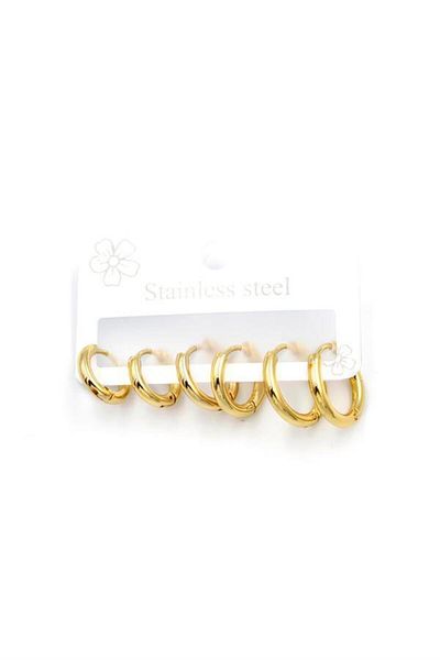 Alray Set of 6 hoop earrings - gold