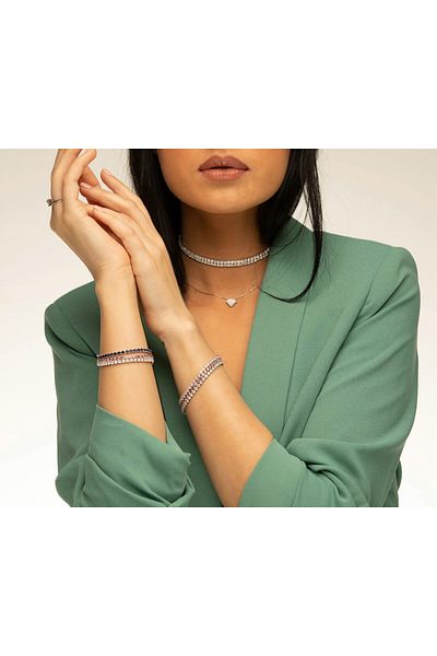 ElectraStore Double Gold Tennis Jewelry Set