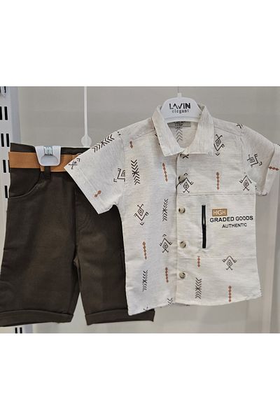 Lavin High Graded Printed Pocket Shirt Shorts Men's Set