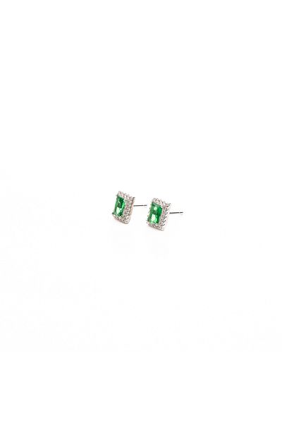 ElectraStore Emerald Silver Earrings