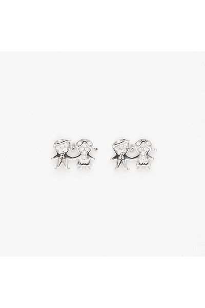 ElectraStore Silver Earrings for Children Family