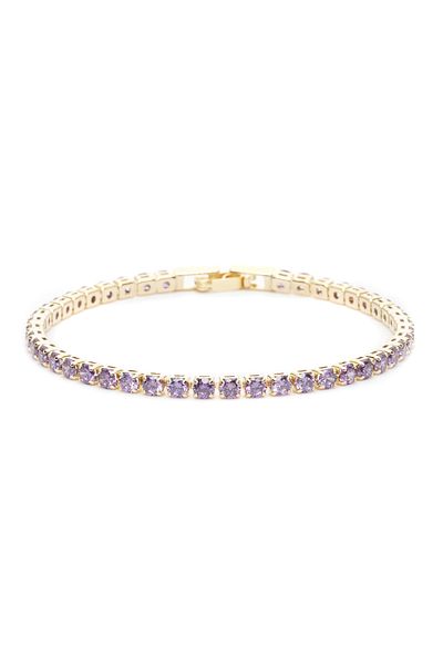 ElectraStore Tennis Bracelet With Purple Zirconia Crystals